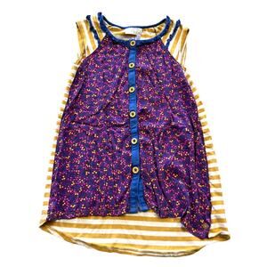 435 Kids by Matilda Jane Purple + Yellow Fun Top Size 8